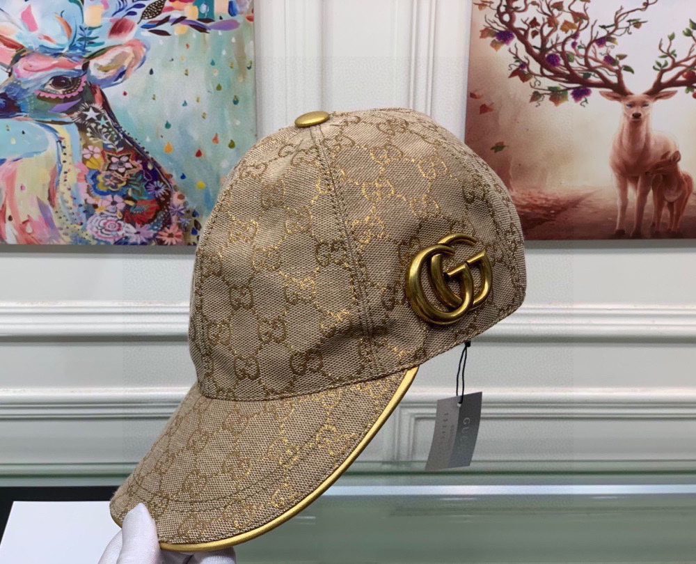Gucci Canvas Baseball Hat Beige GG Hat