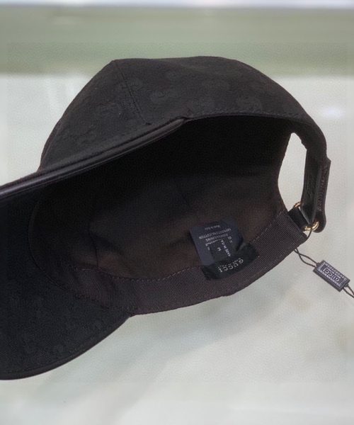 Gucci Canvas Baseball Hat Black GG Hat