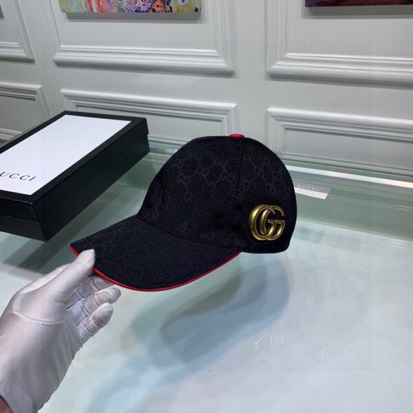 Gucci Canvas Baseball Hat Black GG Hat