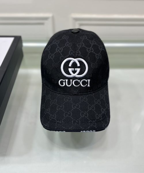 Gucci Canvas Baseball Hat Black GG Hat