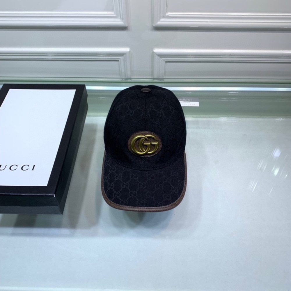 Gucci Canvas Baseball Hat Black GG Hat - Image 2
