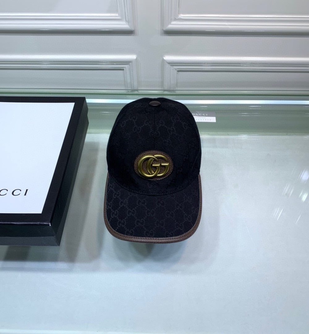 Gucci Canvas Baseball Hat Black GG Hat