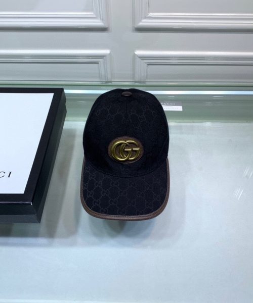 Gucci Canvas Baseball Hat Black GG Hat