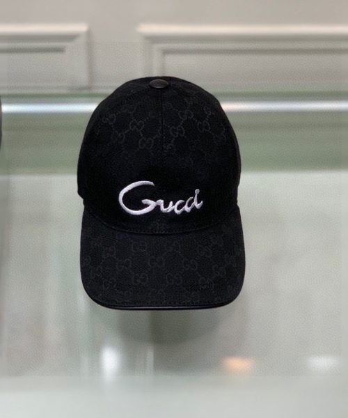 Gucci Canvas Baseball Hat Black GG Hat