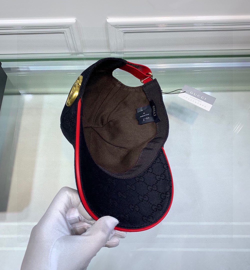 Gucci Canvas Baseball Hat Black GG Hat