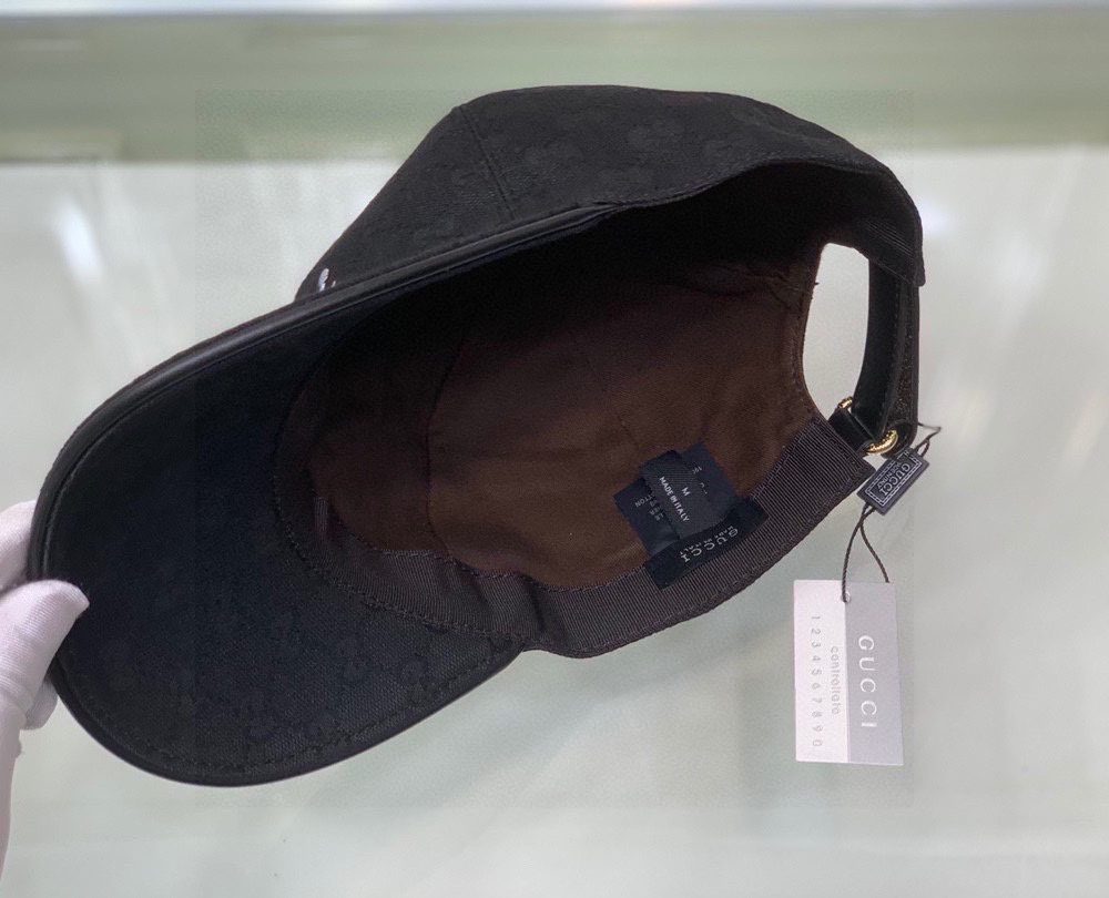 Gucci Canvas Baseball Hat Black GG Hat