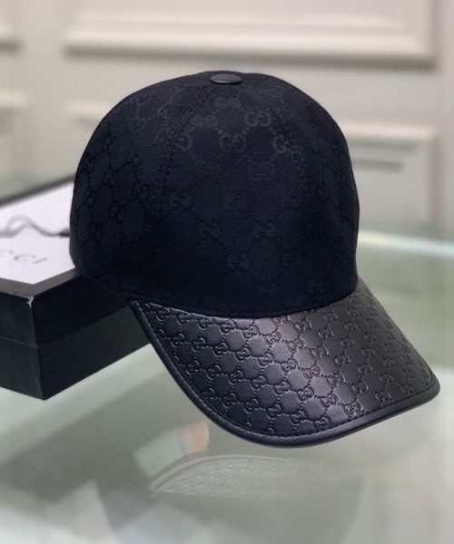 Gucci Canvas Baseball Hat Black GG Hat