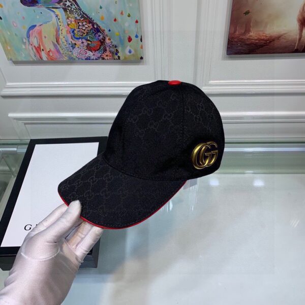 Gucci Canvas Baseball Hat Black GG Hat