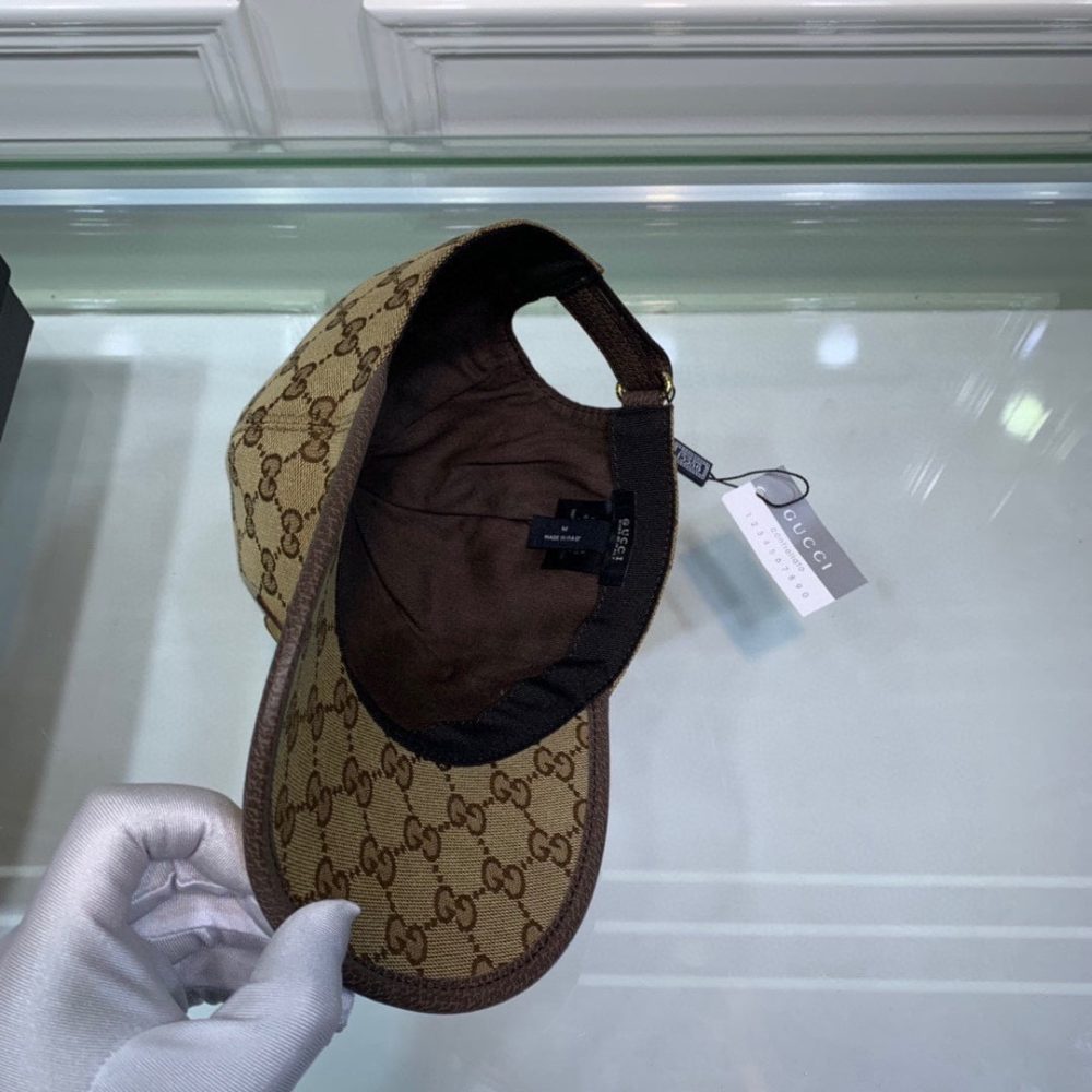 Gucci Canvas Baseball Hat Brown GG Hat - Image 4