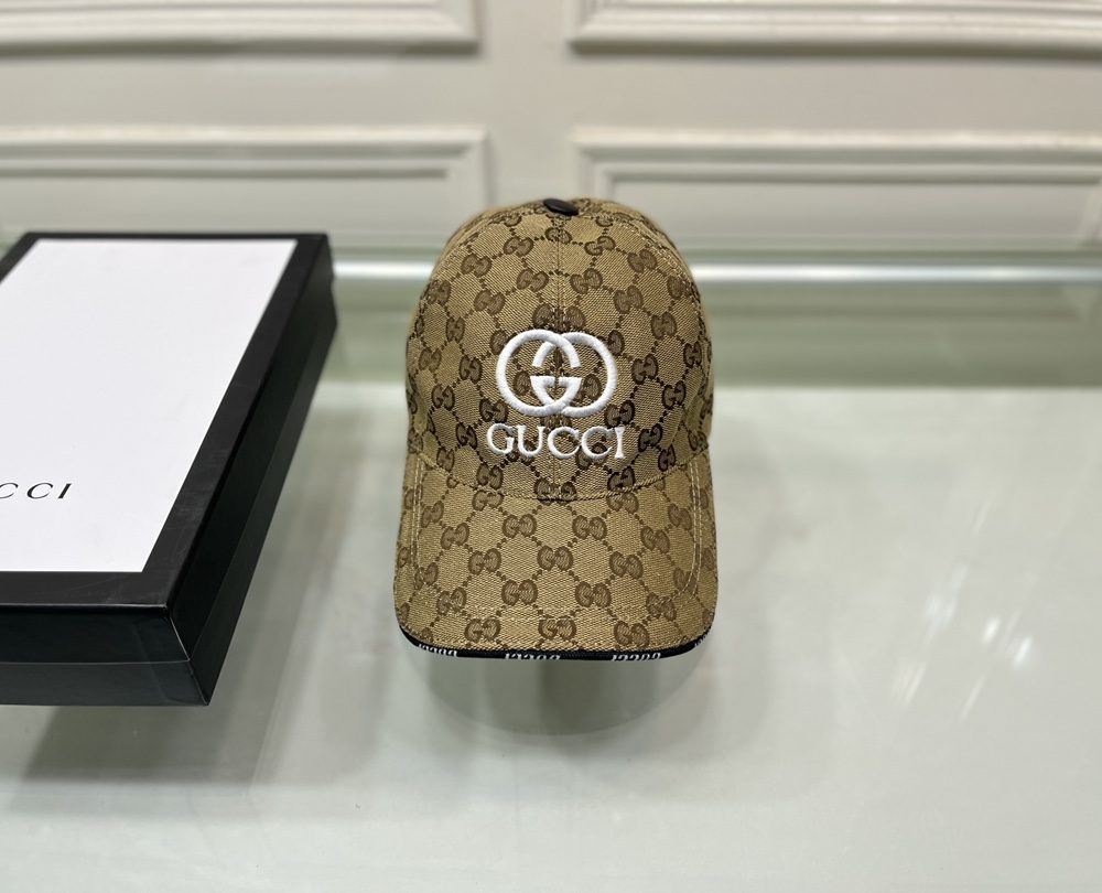 Gucci Canvas Baseball Hat Brown GG Hat