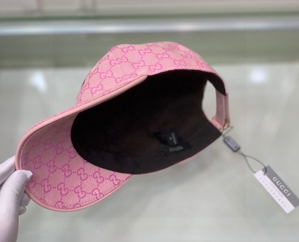 Gucci Canvas Baseball Hat Pink GG Hat