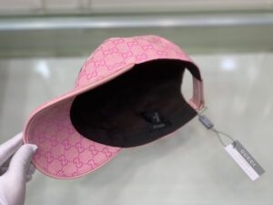 Gucci Canvas Baseball Hat Pink GG Hat