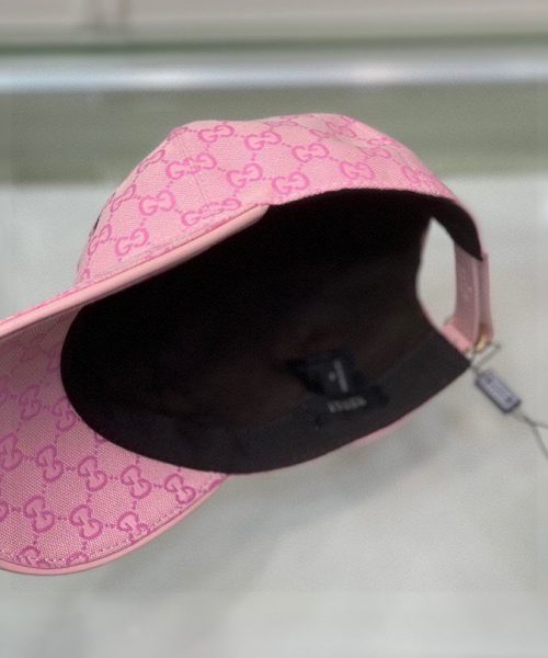 Gucci Canvas Baseball Hat Pink GG Hat