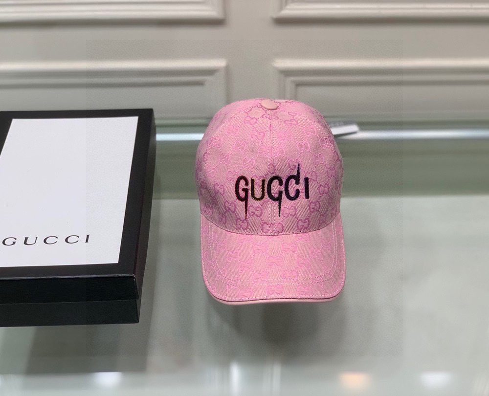 Gucci Canvas Baseball Hat Pink GG Hat