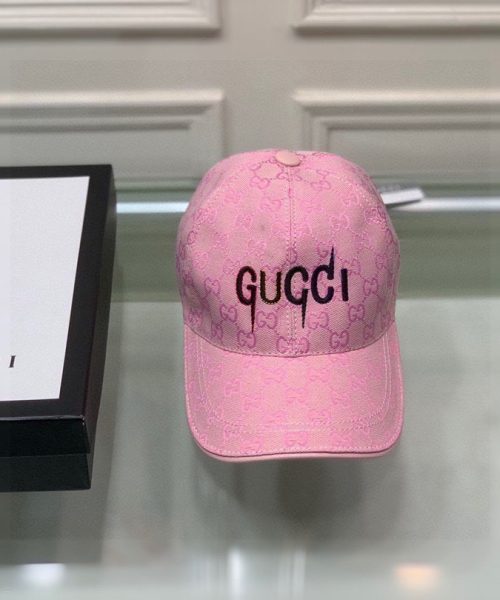 Gucci Canvas Baseball Hat Pink GG Hat
