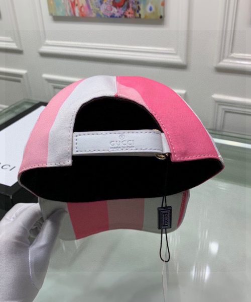 Gucci Canvas Baseball Hat White And Pink GG Hat