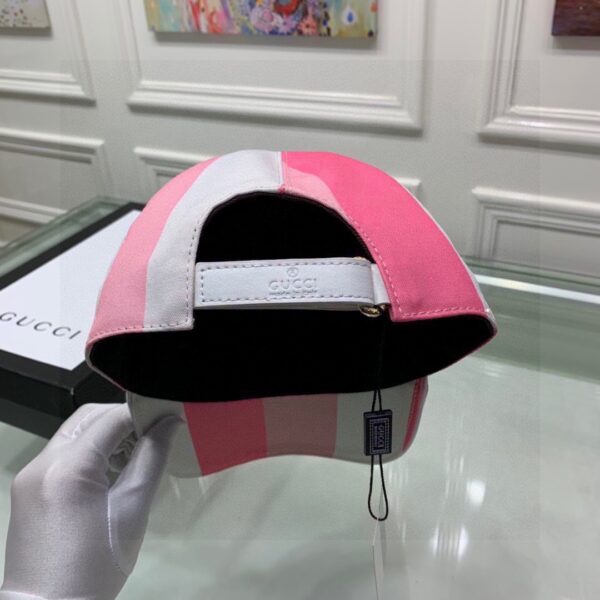 Gucci Canvas Baseball Hat White And Pink GG Hat