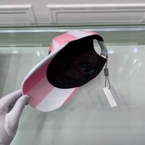 Gucci Canvas Baseball Hat White And Pink GG Hat