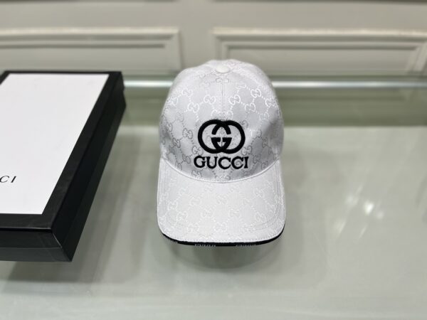 Gucci Canvas Baseball Hat White GG Hat