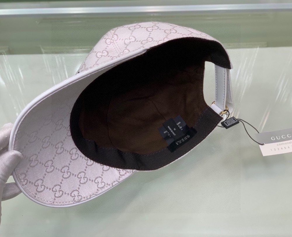 Gucci Canvas Baseball Hat White GG Hat