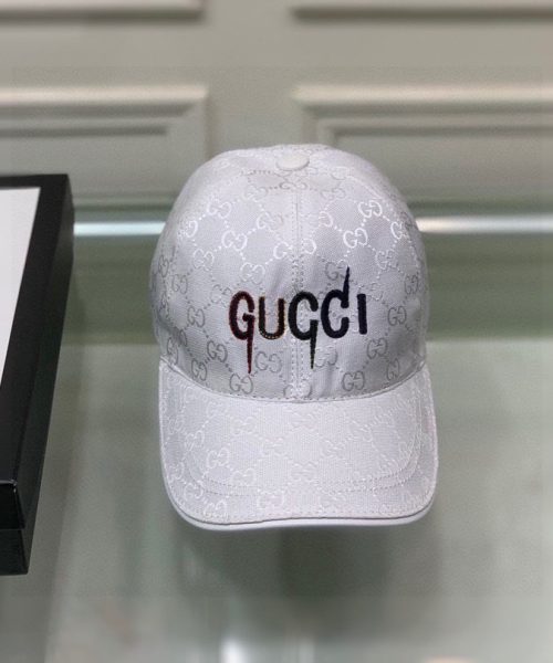 Gucci Canvas Baseball Hat White GG Hat