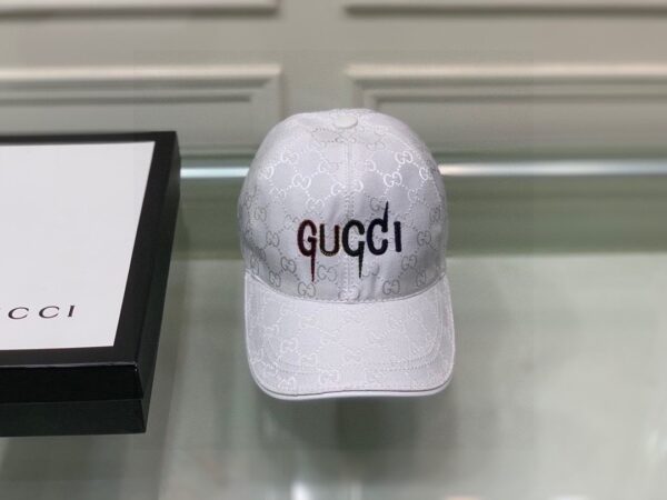 Gucci Canvas Baseball Hat White GG Hat