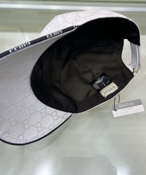 Gucci Canvas Baseball Hat White GG Hat