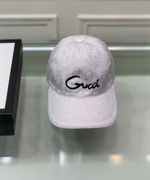Gucci Canvas Baseball Hat White GG Hat