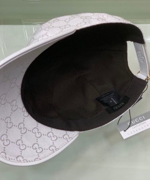 Gucci Canvas Baseball Hat White GG Hat
