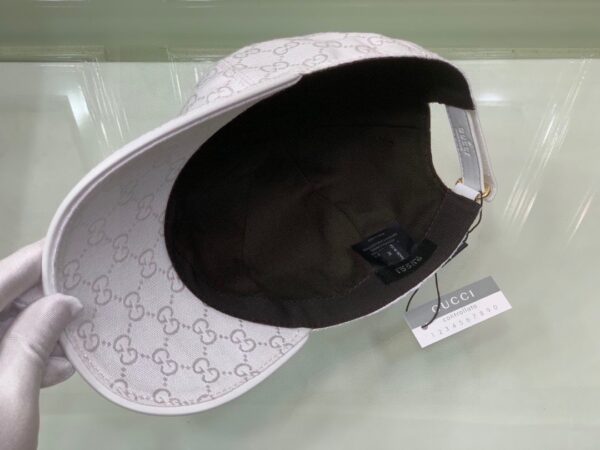 Gucci Canvas Baseball Hat White GG Hat
