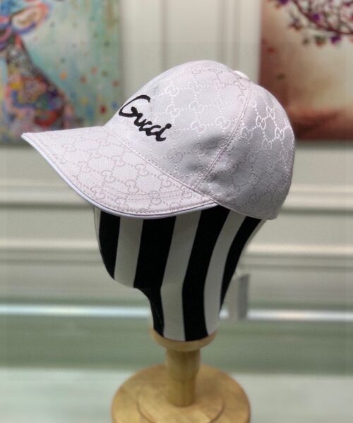 Gucci Canvas Baseball Hat White GG Hat