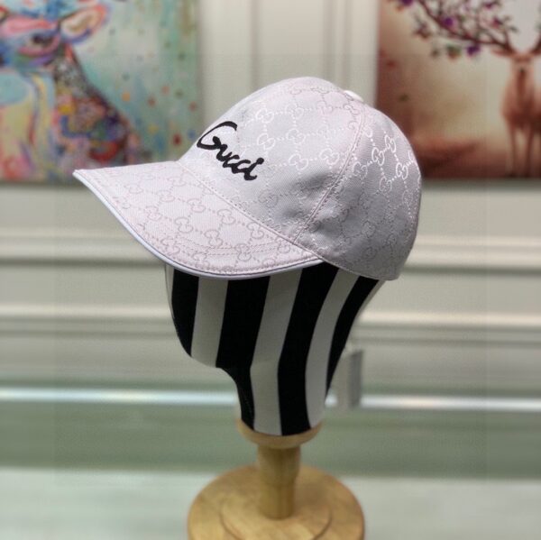 Gucci Canvas Baseball Hat White GG Hat