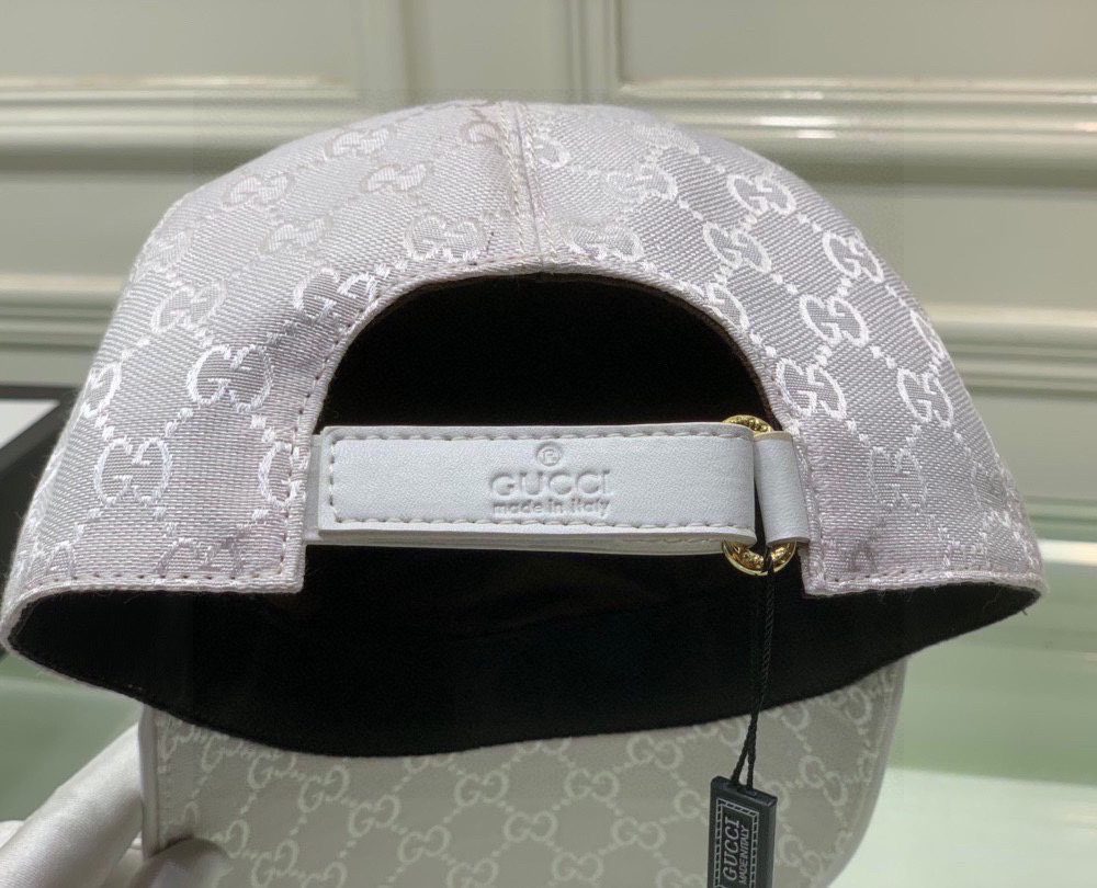Gucci Canvas Baseball Hat White GG Hat