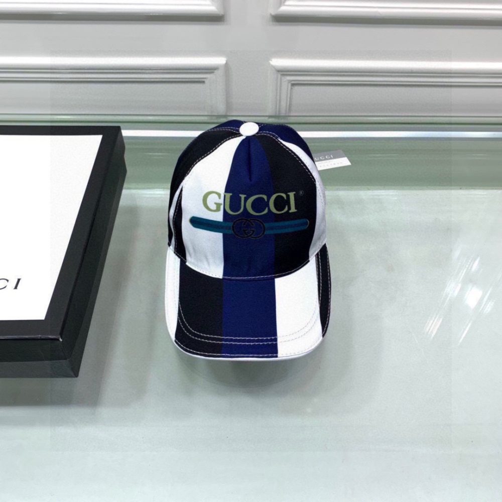 Gucci Canvas Baseball Hat White/Blue GG Hat - Image 2