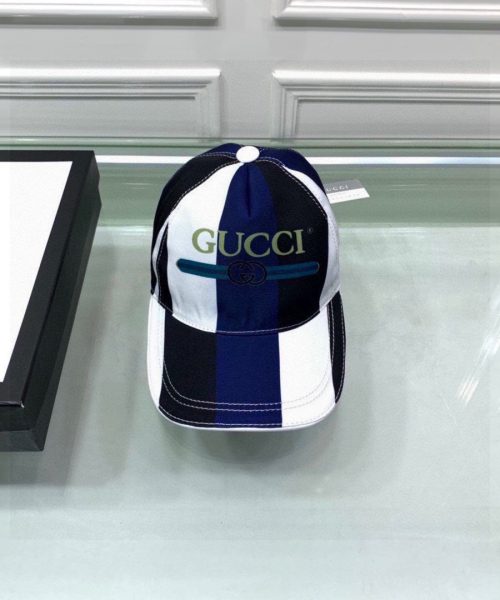 Gucci Canvas Baseball Hat White/Blue GG Hat