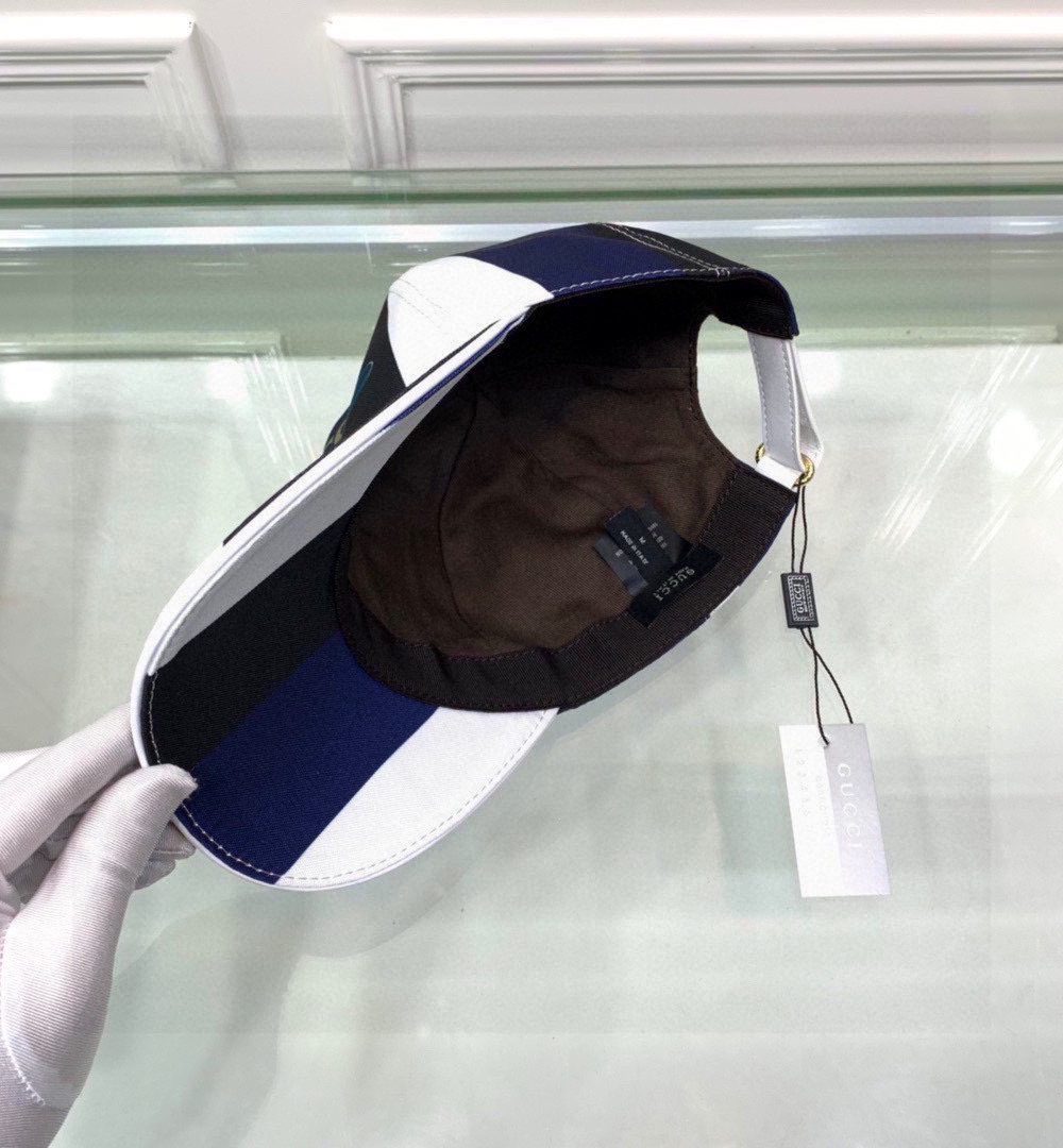 Gucci Canvas Baseball Hat White/Blue GG Hat