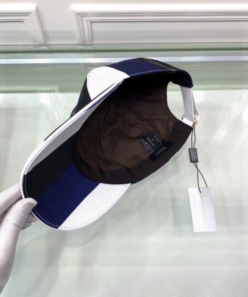 Gucci Canvas Baseball Hat White/Blue GG Hat