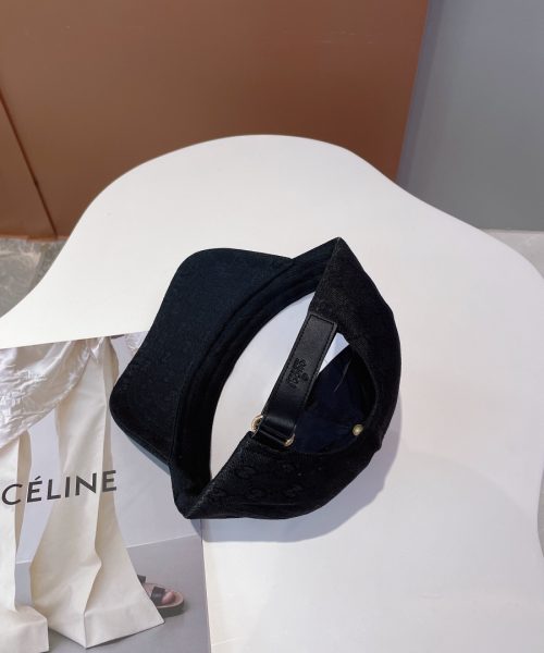 Gucci Canvas Baseball Hat With Horsebit Black GG Hat