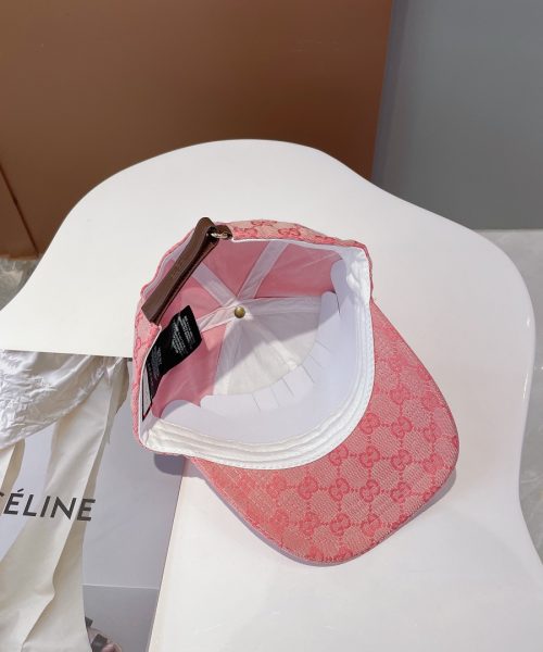 Gucci Canvas Baseball Hat With Horsebit Pink GG Hat