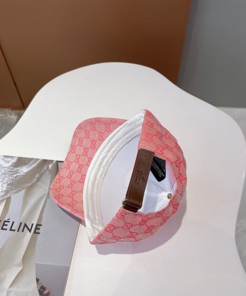Gucci Canvas Baseball Hat With Horsebit Pink GG Hat