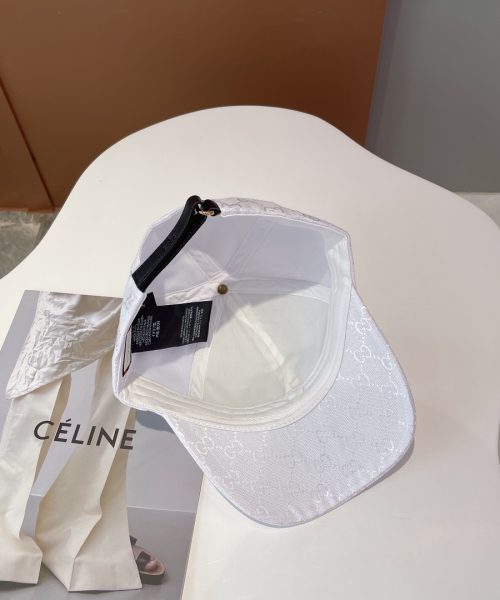 Gucci Canvas Baseball Hat With Horsebit White GG Hat