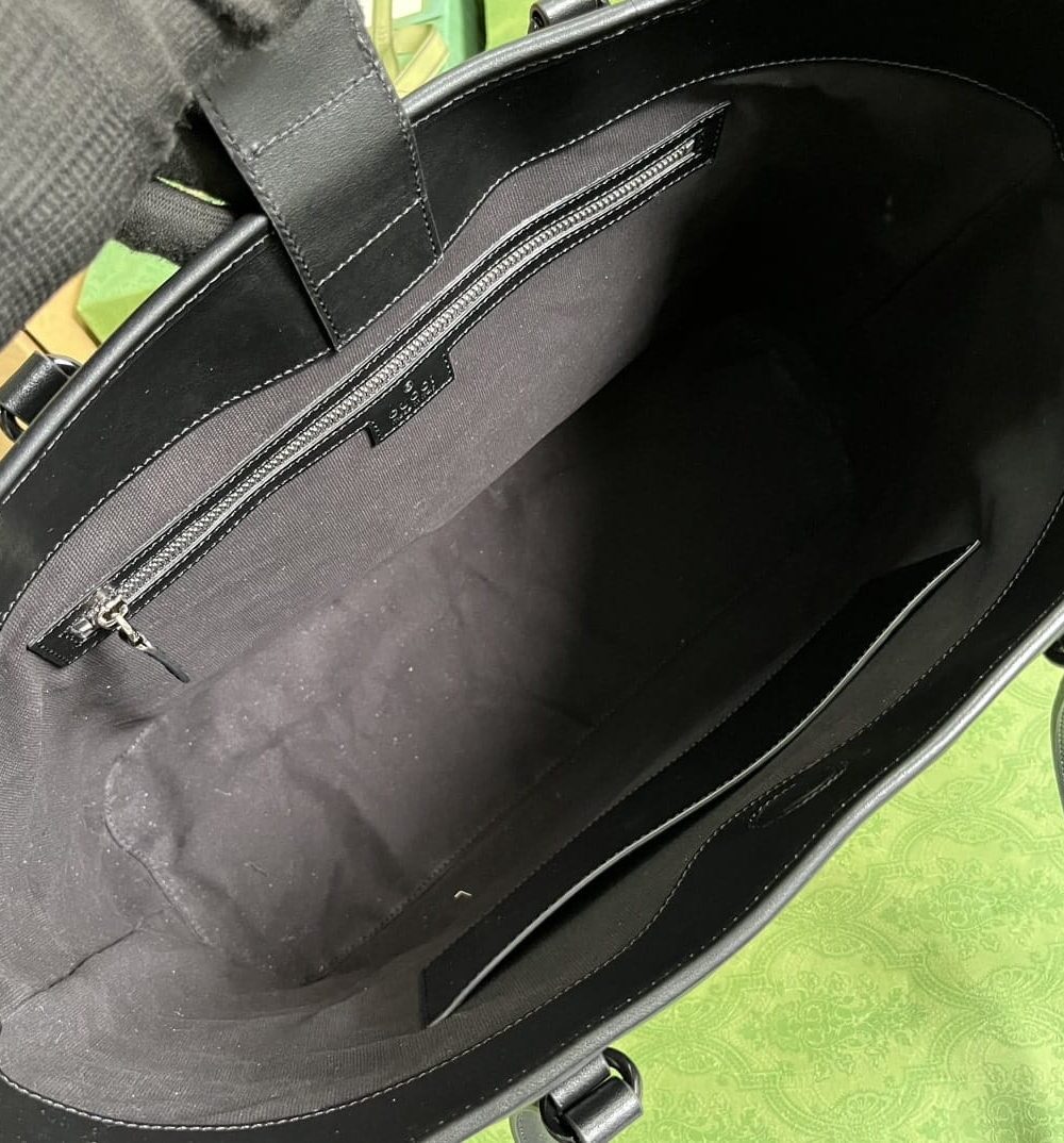 1:1 Replica Gucci Casual Style Logo Totes Cream/Black For Women 38.5cm / 15.1in 739684 DAAAH 2754