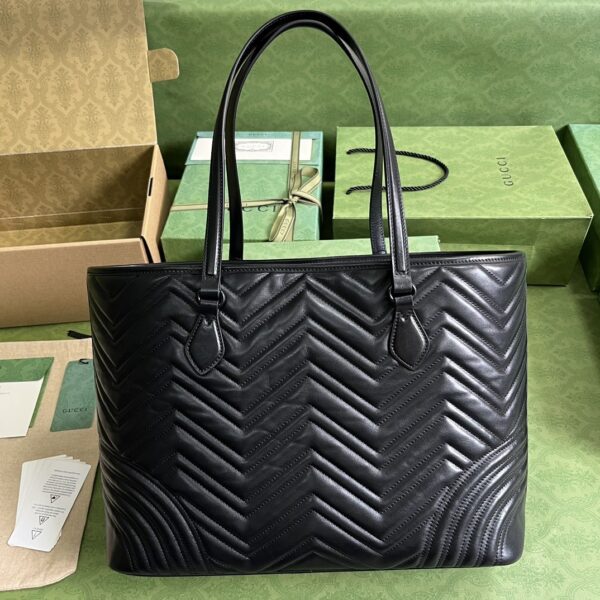 1:1 Replica Gucci Casual Style Logo Totes Cream/Black For Women 38.5cm / 15.1in 739684 DAAAH 2754