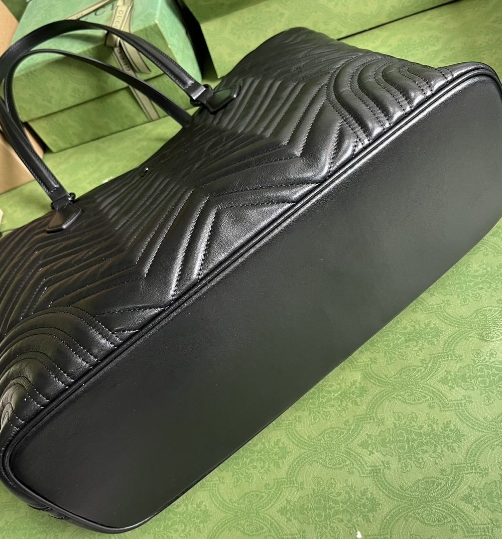 1:1 Replica Gucci Casual Style Logo Totes Cream/Black For Women 38.5cm / 15.1in 739684 DAAAH 2754