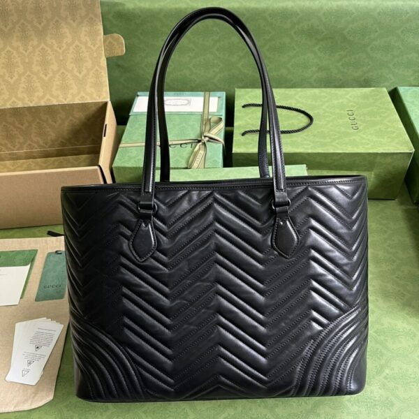 1:1 Replica Gucci Casual Style Logo Totes Cream/Black For Women 38.5cm / 15.1in 739684 DAAAH 2754