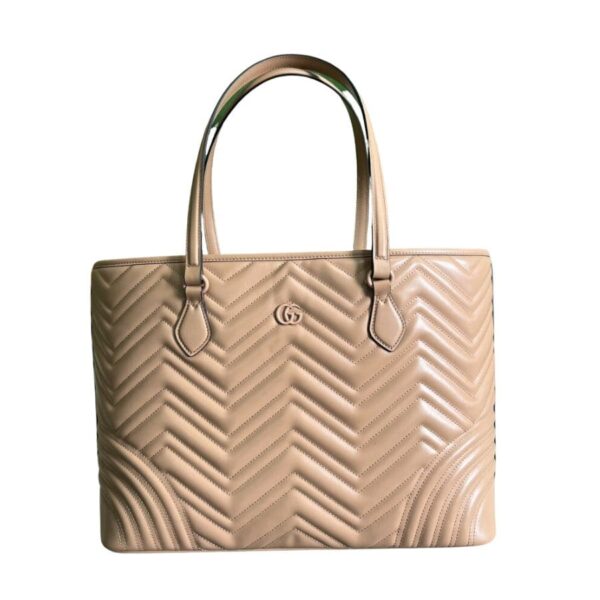 1:1 Replica Gucci Casual Style Logo Totes Cream/Black For Women 38.5cm / 15.1in 739684 DAAAH 2754