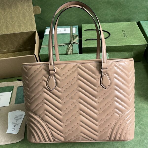 1:1 Replica Gucci Casual Style Logo Totes Cream/Black For Women 38.5cm / 15.1in 739684 DAAAH 2754