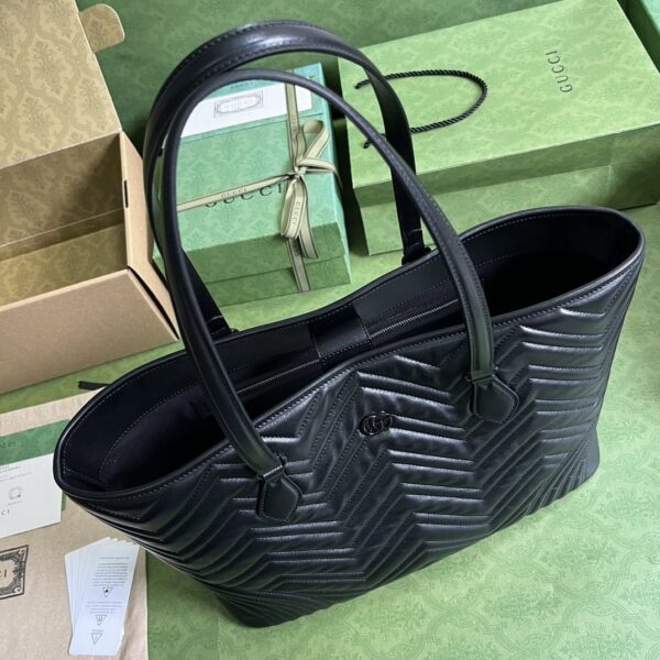 1:1 Replica Gucci Casual Style Logo Totes Cream/Black For Women 38.5cm / 15.1in 739684 DAAAH 2754
