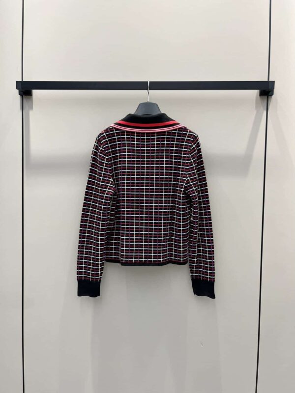 Gucci Check Wool Jacquard Cardigan Red For Women