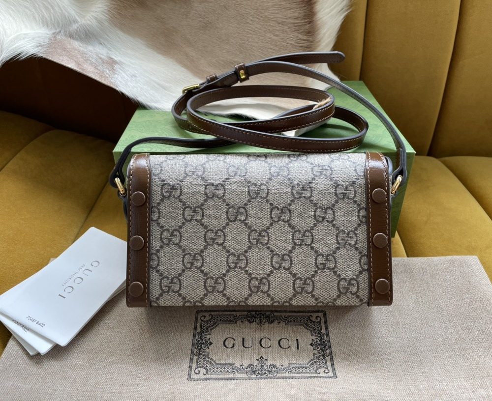 1:1 Replica Gucci Children's Horsebit 1955 Mini Bag Beige For Women, Women's Bags 7in/18cm GG‎ ‎699296 92TCG 8563